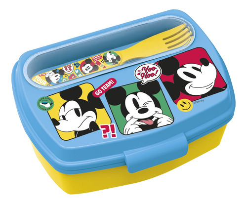 Lunchera Infantil Cubiertos Plegable Mickey Original Stor