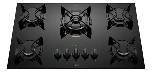 Cooktop 5 Bocas Preto Mesa De Vidro Atlas U Top