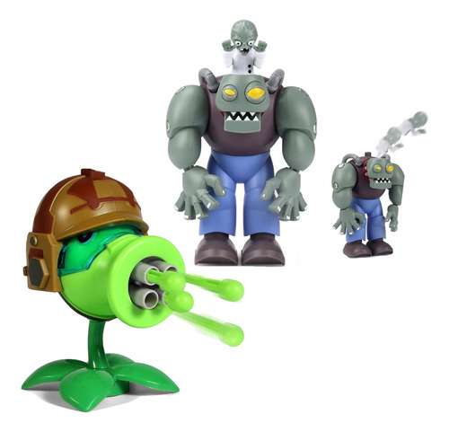 Plantas Contra Zombis Dr. Zoomboss Y Gatling Pea Set Robot