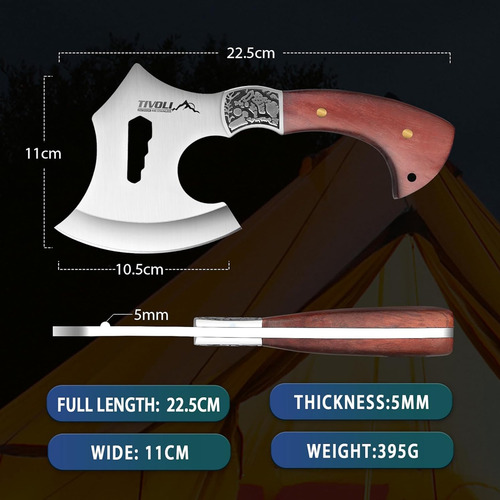 Machado Full Tang Machadinha Tática Multi Ferramenta+ Bainha