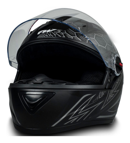 Capacete Com Viseira Fw3 De Moto Feminino Preto Gt2 60 Fosco