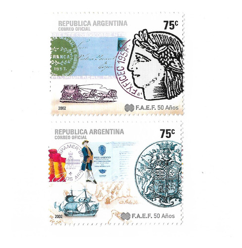 Argentina Mint 2002 Ent. Filatelicas Serie Completa 2523/24 