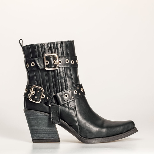 Botas Mujer Caña Media Eco Cuero Negro 36 Ar