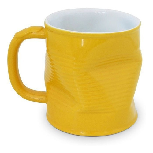 Caneca Lata Amassada 320ml Mondoceram  - Amarelo