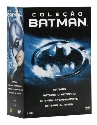 Coleção Batman - Box Com 4 Dvds -tim Burton - Jack Nicholson