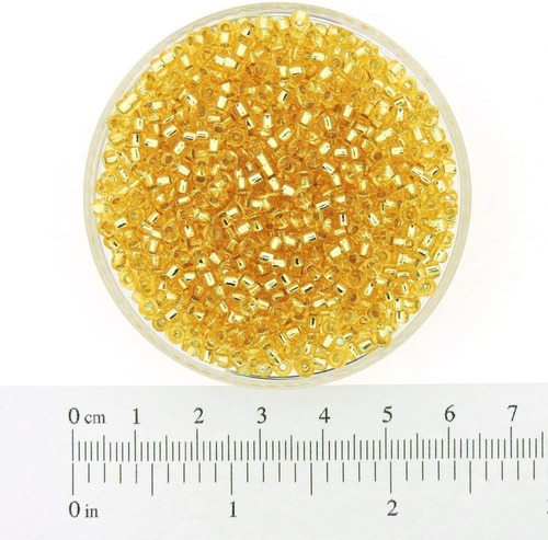 Round Seed Bead Size 8/0 22g-tube Silverlined Lt Gold