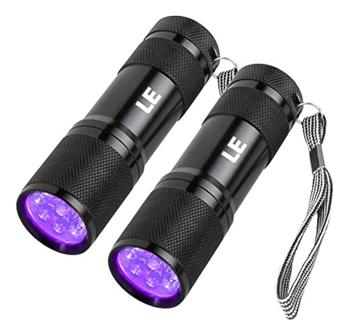 Linterna Uv Pequeña Le, Luz Negra Portátil Con 9 Led, 395nm,