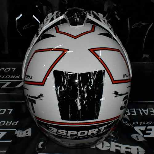 Capacete Bieffe 3 Sport Drax Branco Vermelho Brilho Tamanho do capacete 61