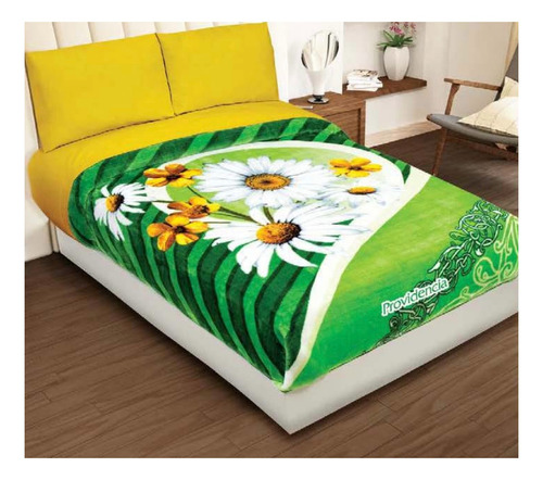 Cobija Providencia Excel Raschel con diseño omega/verde de 2.4m x 2.3m