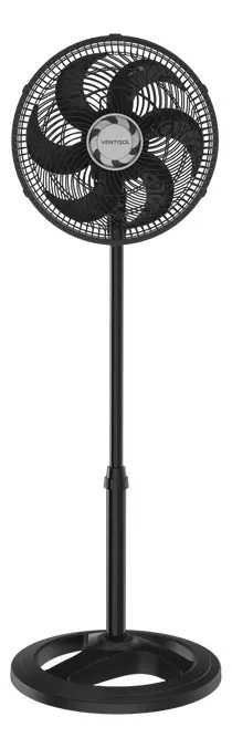 Ventilador Oscilante De Coluna Ventisol 30cm Turbo 6 Pás Preto