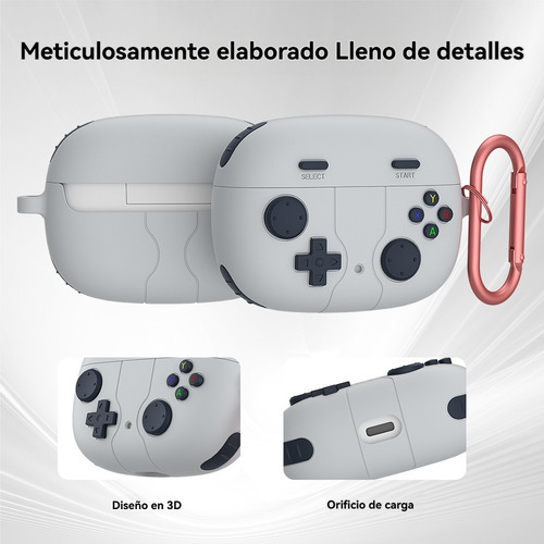 USDILU Funda Case Para Jbl Vibe Beam / Wave 200tws Uso Rudo Protector + Limpiador Juegos Carcasa Diseño Con Llavero Color Gris Oscuro