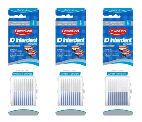 Powerdent 1240 Id Cônica Escova Dental C/10 (kit C/03)