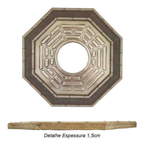 Baguá Grande Posterior Feng Shui Com Espelho Convexo 37cm