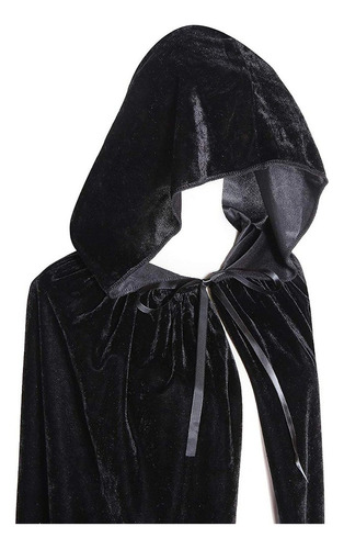 Capa De Terciopelo Capucha Capa Halloween Larga Para Adulto