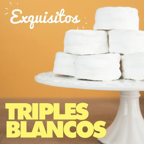 Imagen 2 de 9 de Alfajor Triple Blanco Blister X3 Unid Bandeja 255g Fantoche