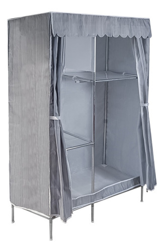 Rack Metálico Organizador Ropa Recámara Doble Perchero Color Plateado