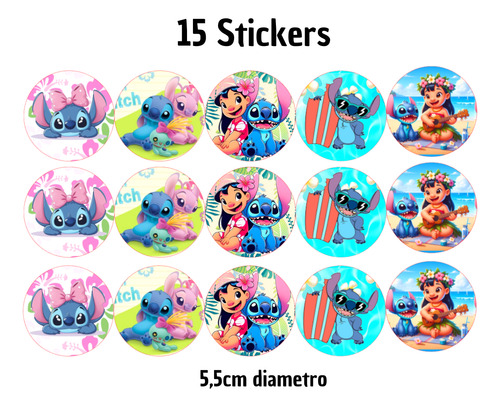 Pack Globos Lilo Y Stitch Hawái Banderin Sticker Toppers Multicolor Número 5