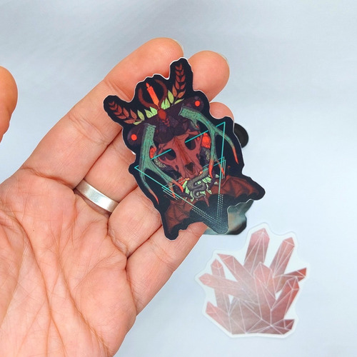Set 5 Stickers. Magia Cristales. Pociones. Rojo. Granate.