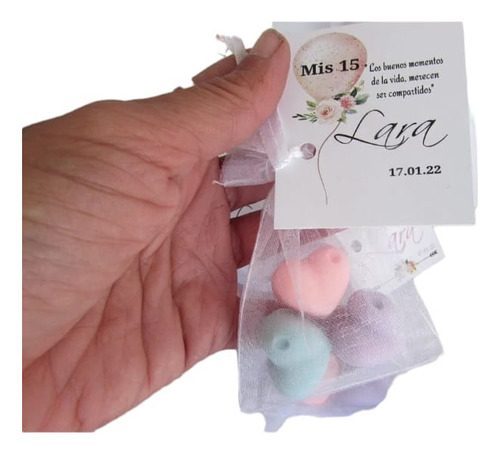 Souvenir X 3 Jabones En Bolsita De Organza