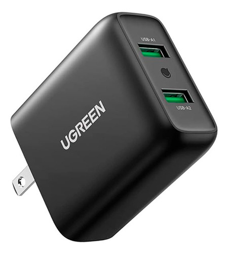 Ugreen Cargador Dual Usb 36w 2 Puertos Carga Rápida De Pared