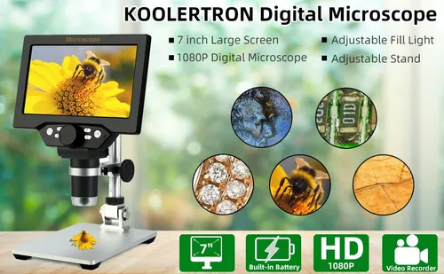 Microscopio Digital 1080p Full Hd Usb Pantalla Lcd 7 + Luz