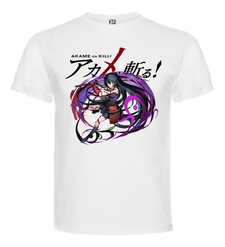 Polera Akame Ga Kill Anime Blanca Tacto Algodon