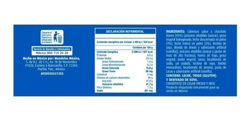 Imagen 2 de 3 de Galleta Oreo White Fudge 166.4 Grs.