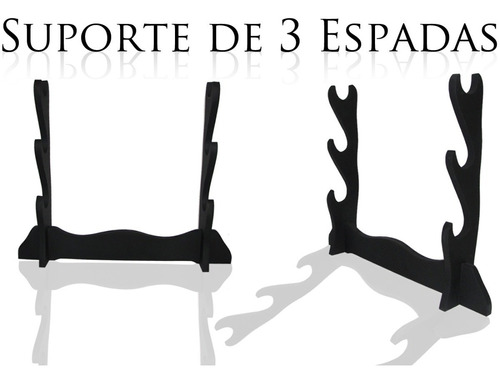 Imagem 1 de 2 de Suporte Mesa Para 3 Espadas Daito / Wakisashi /tanto Samurai