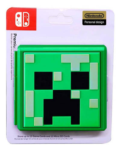 Estuche Portajuegos Minecraft Verde Nintendo Switch