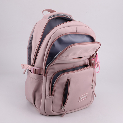 Mochila Casual De Color Liso De Alta Calidad Con MĂșltiples Compartimentos