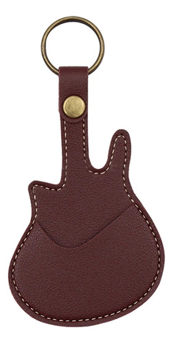 Soporte De Púas De Guitarra Portátil De Cuero Pu Para Rojo