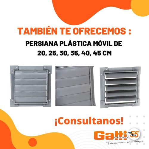 Persiana Metálica Móvil Extractor De Aire 45 Cm Baño/cocina Gatti Ventilación