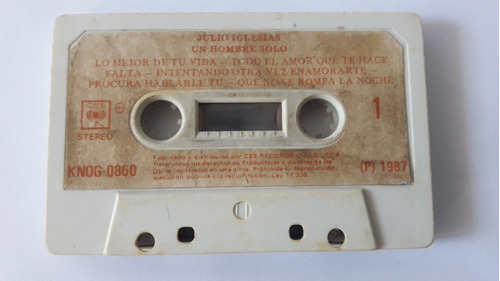 Julio Iglesias Cassette Original (sin Caratula)