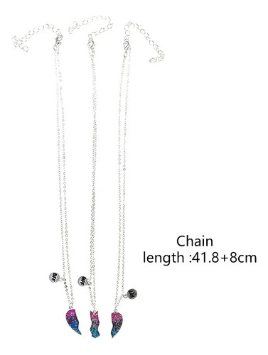 3 Collares De Corazón Fraccionado Best Friends For Ever Bff