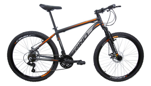 Bicicleta Aro 26 Rino Everest - 21 Vel. Cambios Shimano Cor Preto/laranja Tamanho Do Quadro 15