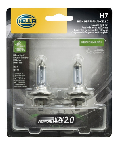 Ampolleta Hella H7 (par) 12v 55w Hp 2.0 High Performance