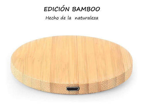 Cargador Celular Inalámbrico Tecnología Qi Bambo Casa Oficin