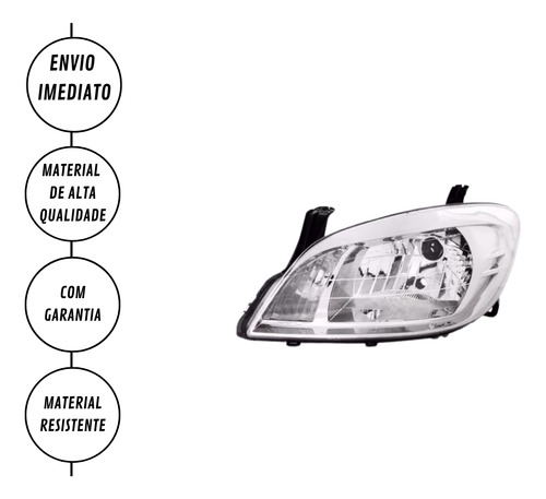 Farol Cromado Celta Prisma 2007 08 09 2010 11 12 13 14 2015