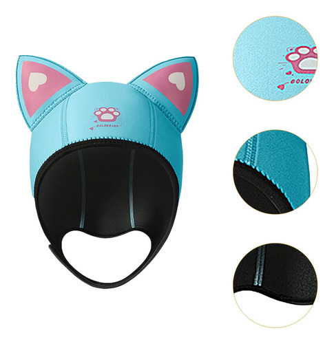 Gorro De Natación Elástico De Neopreno De 3mm Con Azul