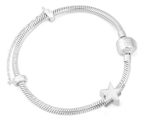 Berloque Botafogo Estrela Em Prata 925 Esmaltado + Pulseira