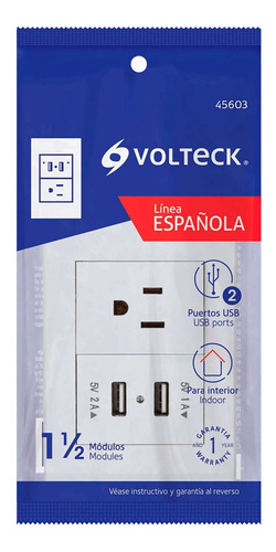 Volteck Cousb-eb Placa Armada 1contacto 2puertos Usb 1.5mode