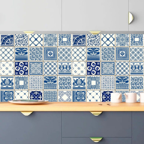 Vinil Adhesivo Azulejos Decorativos Laminado Mate Con Protección 20 Modelos Diferentes Facil De Limpiar Y Aplicar Color Navy