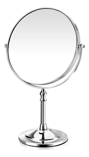 Espejo De Vanidad 15 Cm Doble Cara Aumento Acero 304 De Base Color Del Marco Plateado