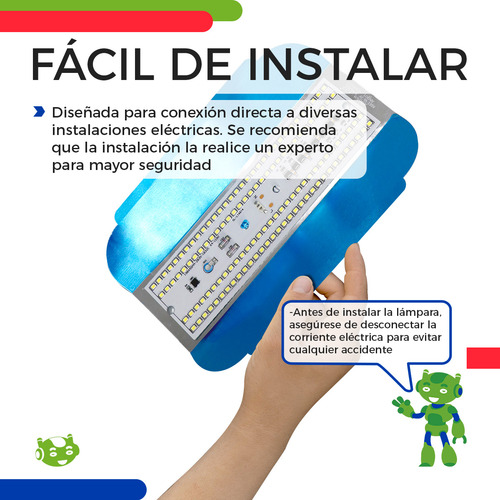 Lámpara Luminaria Slim Company Reflector De Luz Led Color Blanco Frío 6500k Con Conector E27 Tipo Gavilán De Repuesto 22 Cm 100w