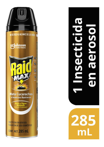 Insecticida En Aerosol Mata Cucarachas Raid Max 285ml