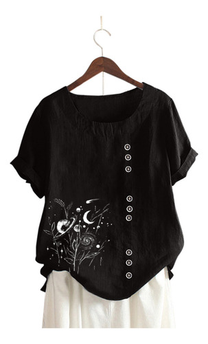 Ropa De Cama Casual Con Botones Holgados Para Mujer, Talla G