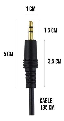 Imagen 6 de 10 de Cable Auxiliar Mitzu 3.5mm Audio Plug 1.8 Metros 11-1005