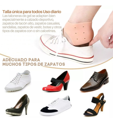2 Par Talonera Gel Almohadilla Talón Silicona Protectora Pie