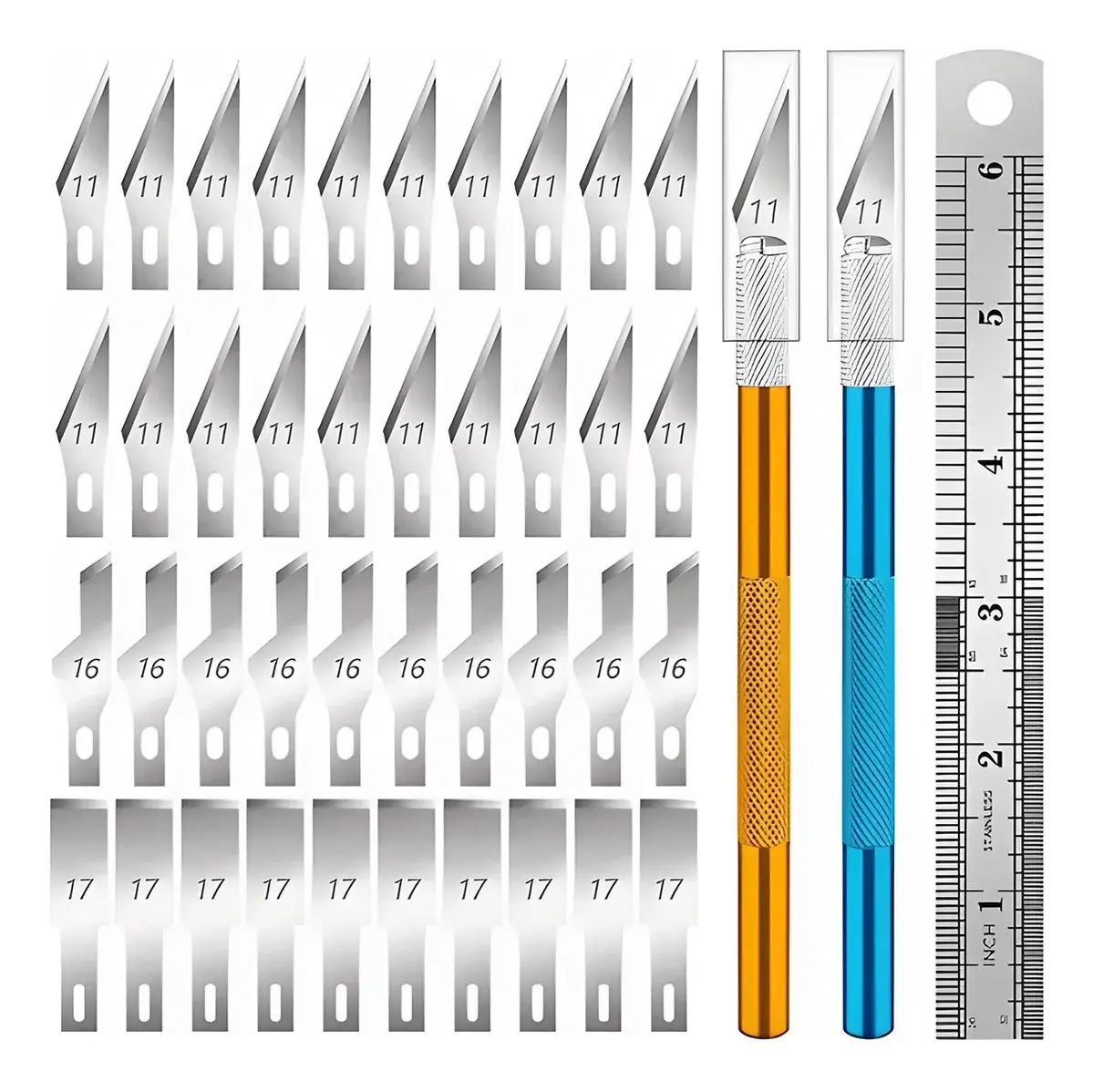 Set de 2 Cuchillos para Manualidades Hapemein con 40 Cuchillas para Scrapbooking y Diseño