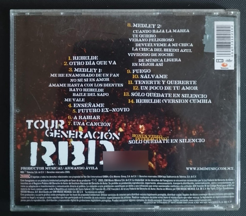 Rbd Tour Generación Rbd En Vivo Estándar (Usado)